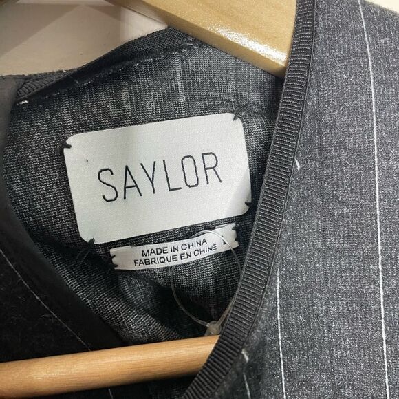 SAYLOR Grey Pinstripe Constance Dress Size Large - Picture 13 of 13